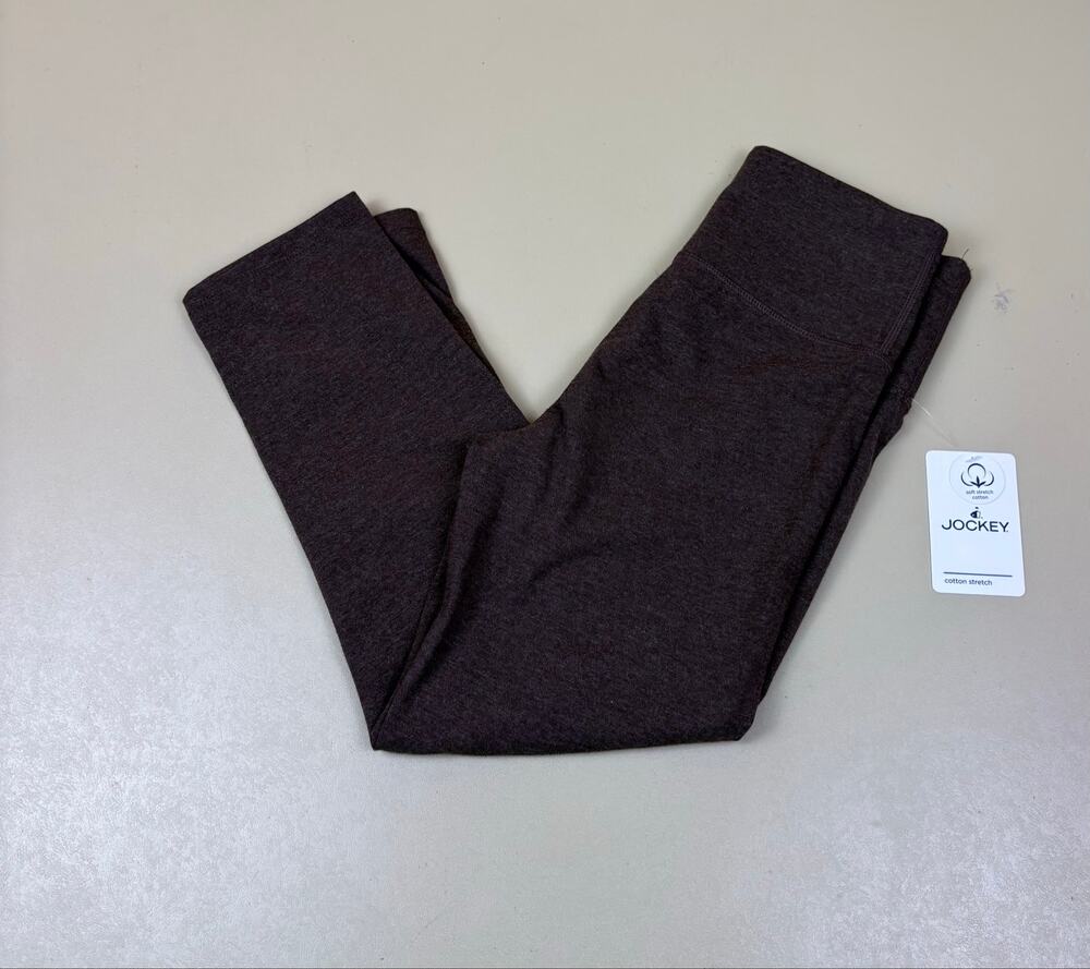 Jockey Women’s XS Cotton Stretch High Rise Capri Leggings Chocolate Heather NWT